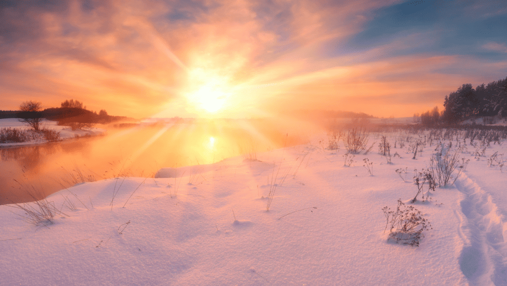 Sonnenaufgang im Schnee